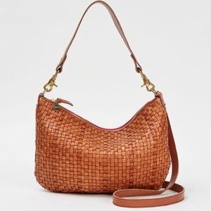 Clare V. Moyen Messenger Bag Natural Woven Checker